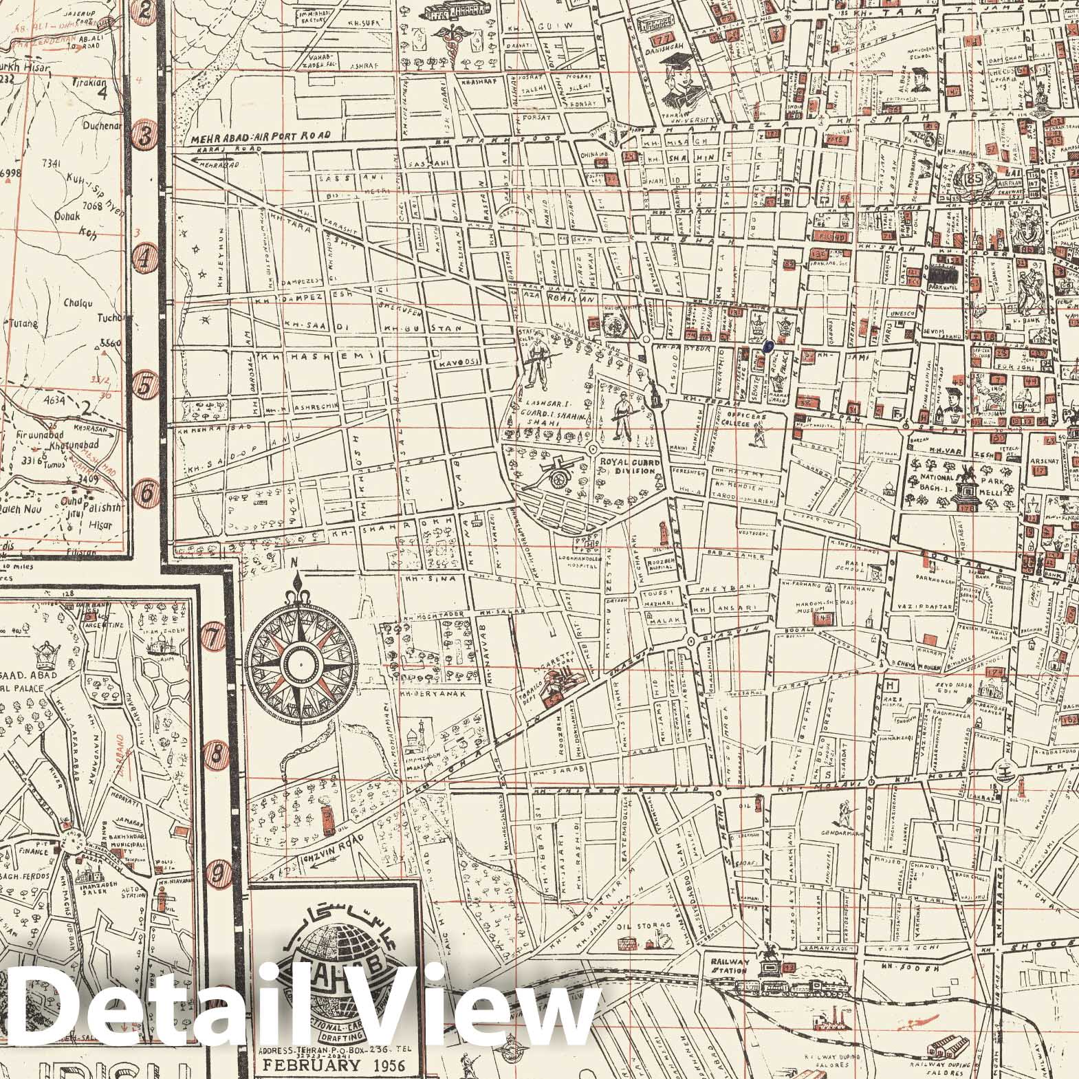 Tehran - Nautical Chart, 1956 - Historical Map Print