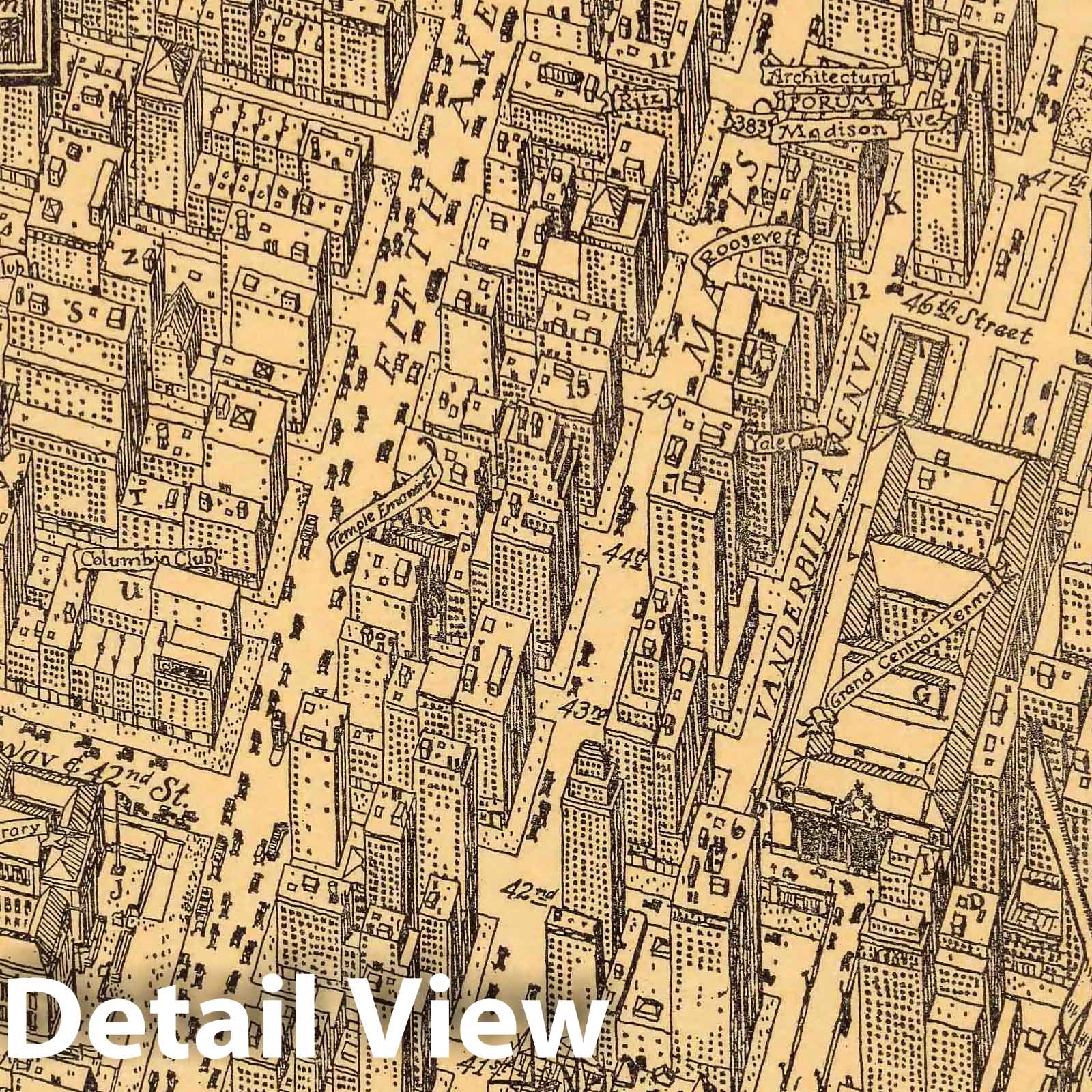Manhattan - Pictorial Map, 1923 - Historical Map Print