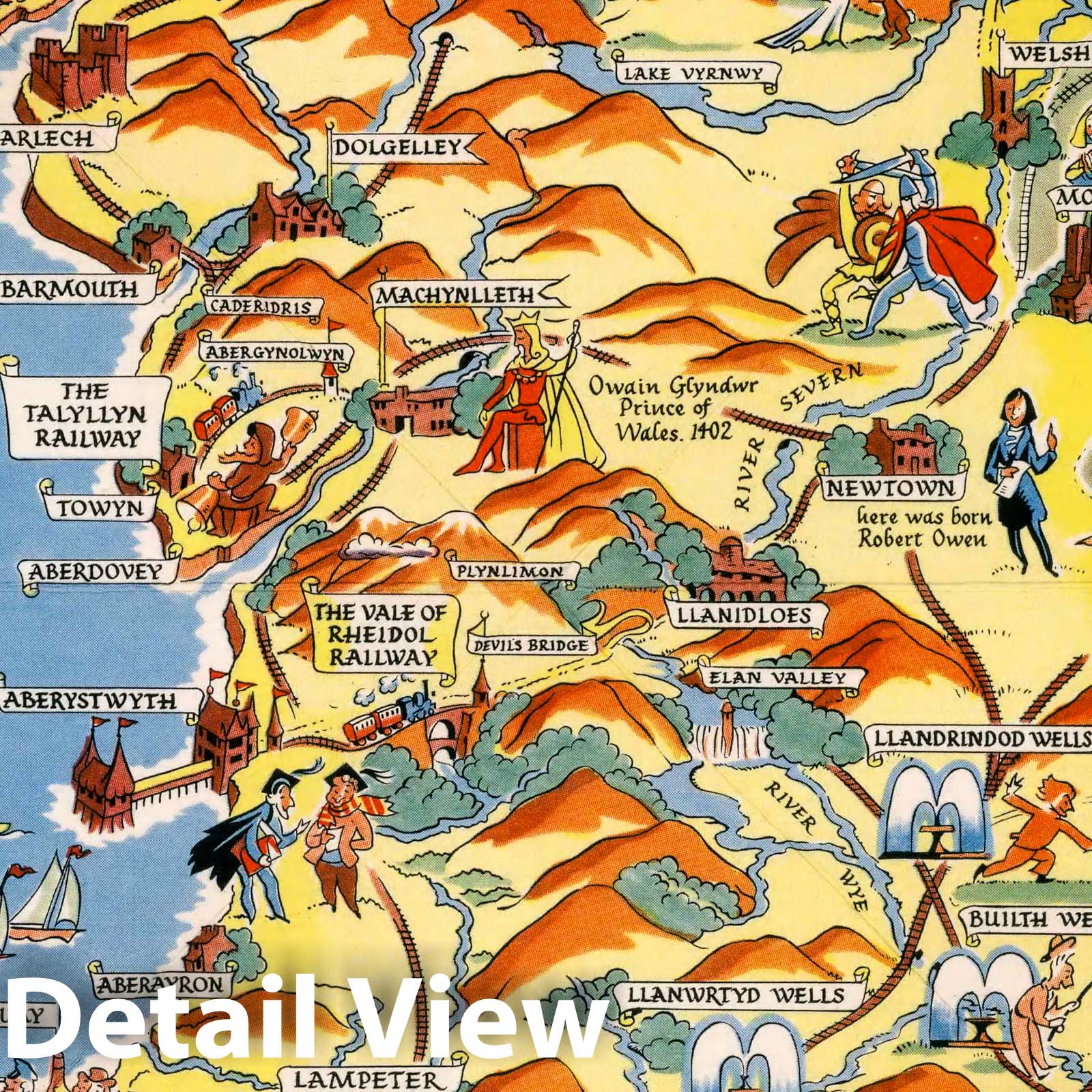 Wales - Pictorial Map, 1953 - Historical Map Reproduction