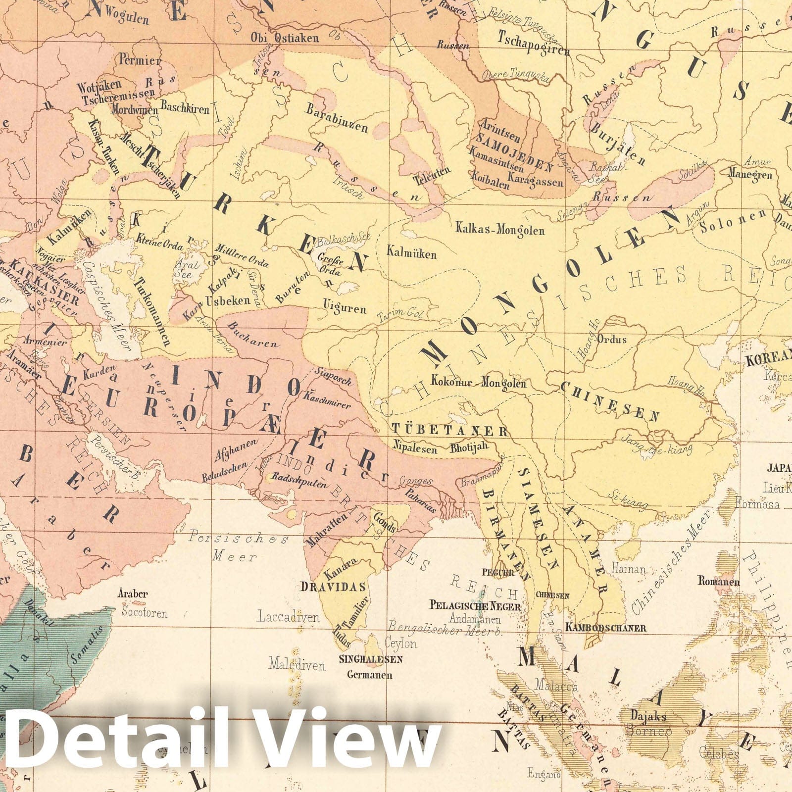 Eastern Hemisphere, 1858 - Historical Map Print