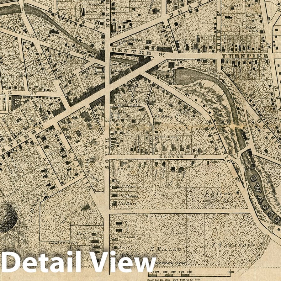 Historic Map - Village of Auburn. 1837 - Vintage Wall Art