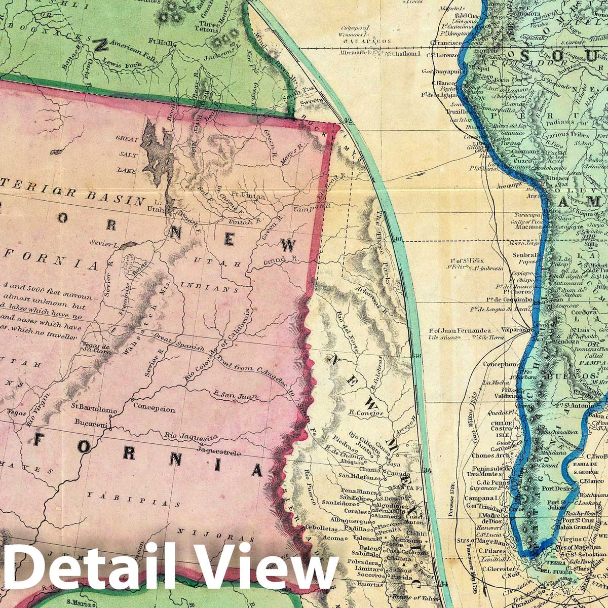 California Gold Regions - Mining Map, 1849 - Historical Map Print