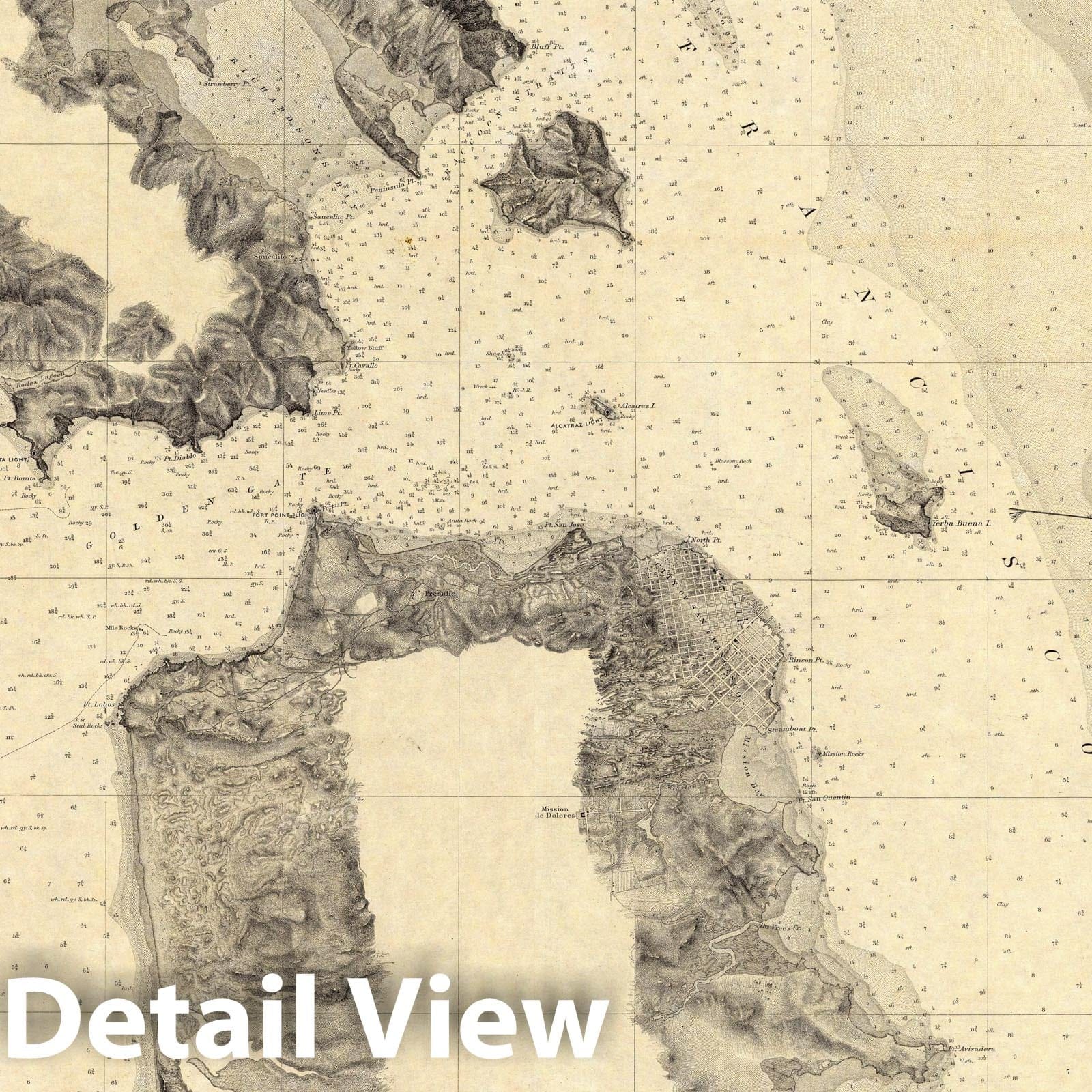 Entrance to San Francisco Bay, California - Nautical Chart, 1859