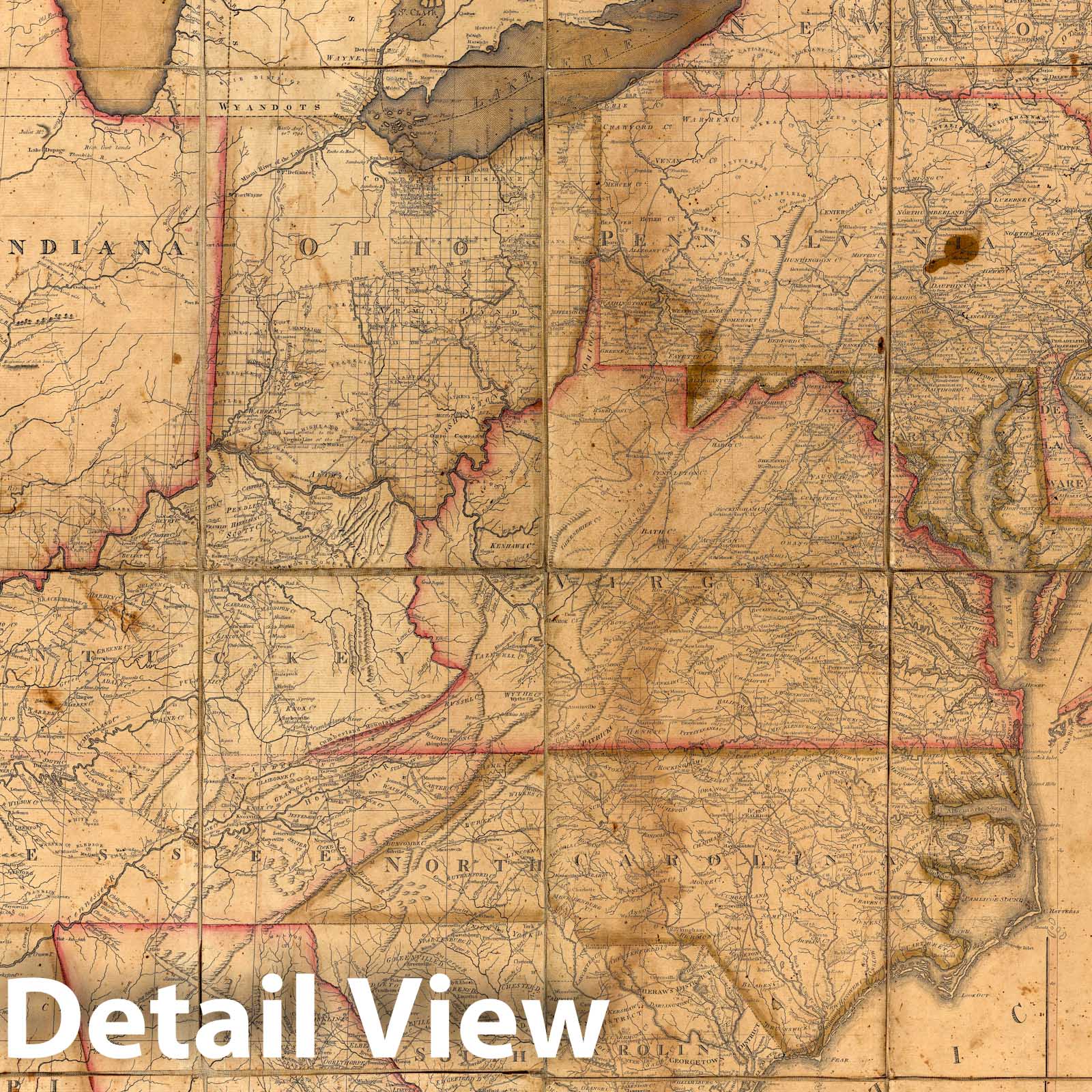 United States - Postal Map, 1812 - Historical Map Print