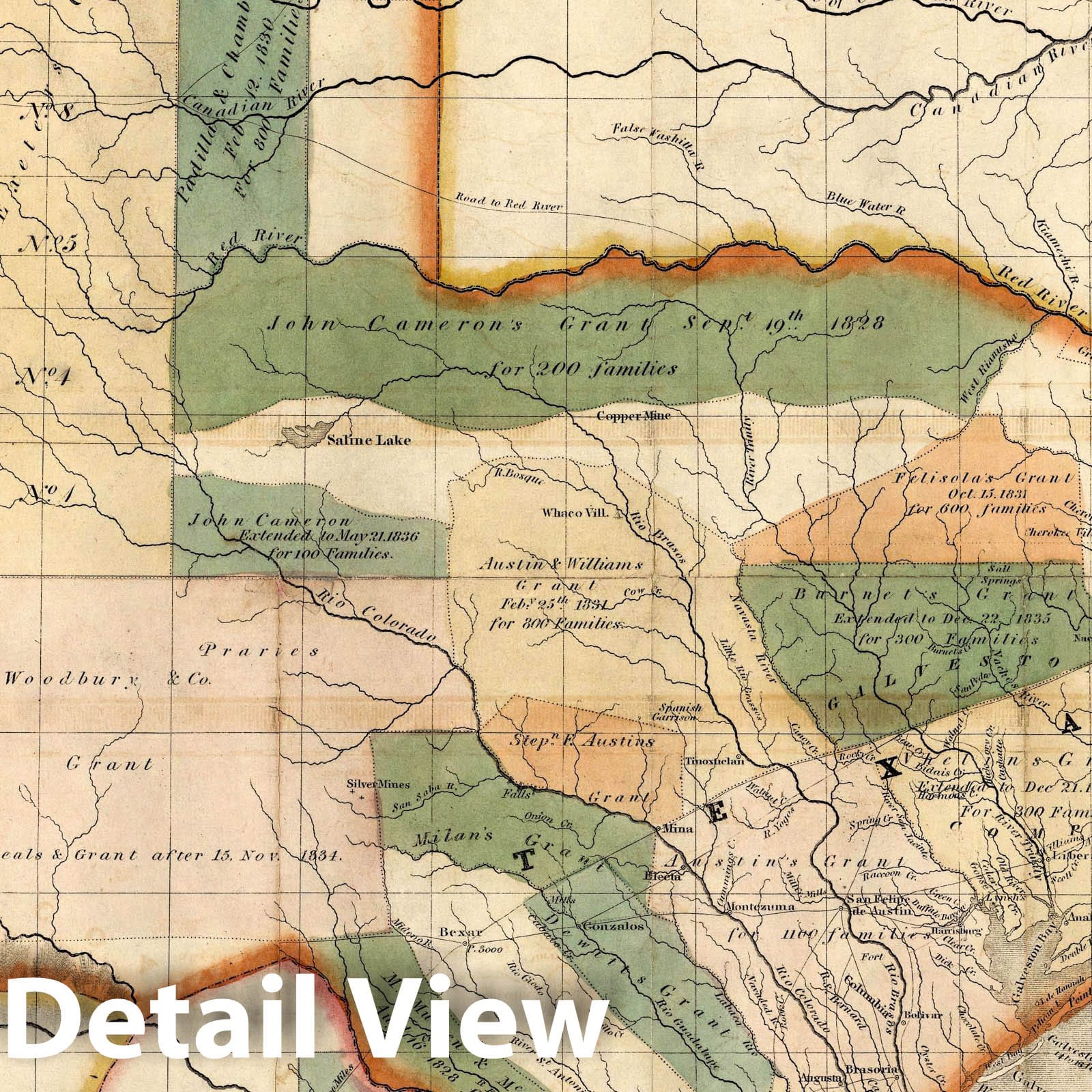 Texas - Nautical Chart, 1835 - Historical Map Print