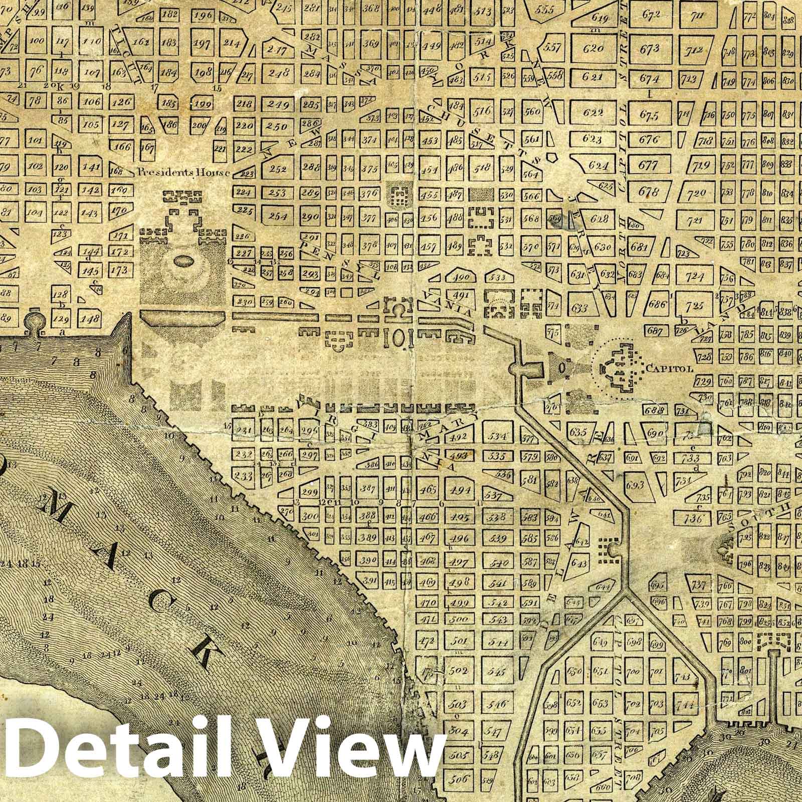 Washington, District of Columbia 1795 - Historical Map Print