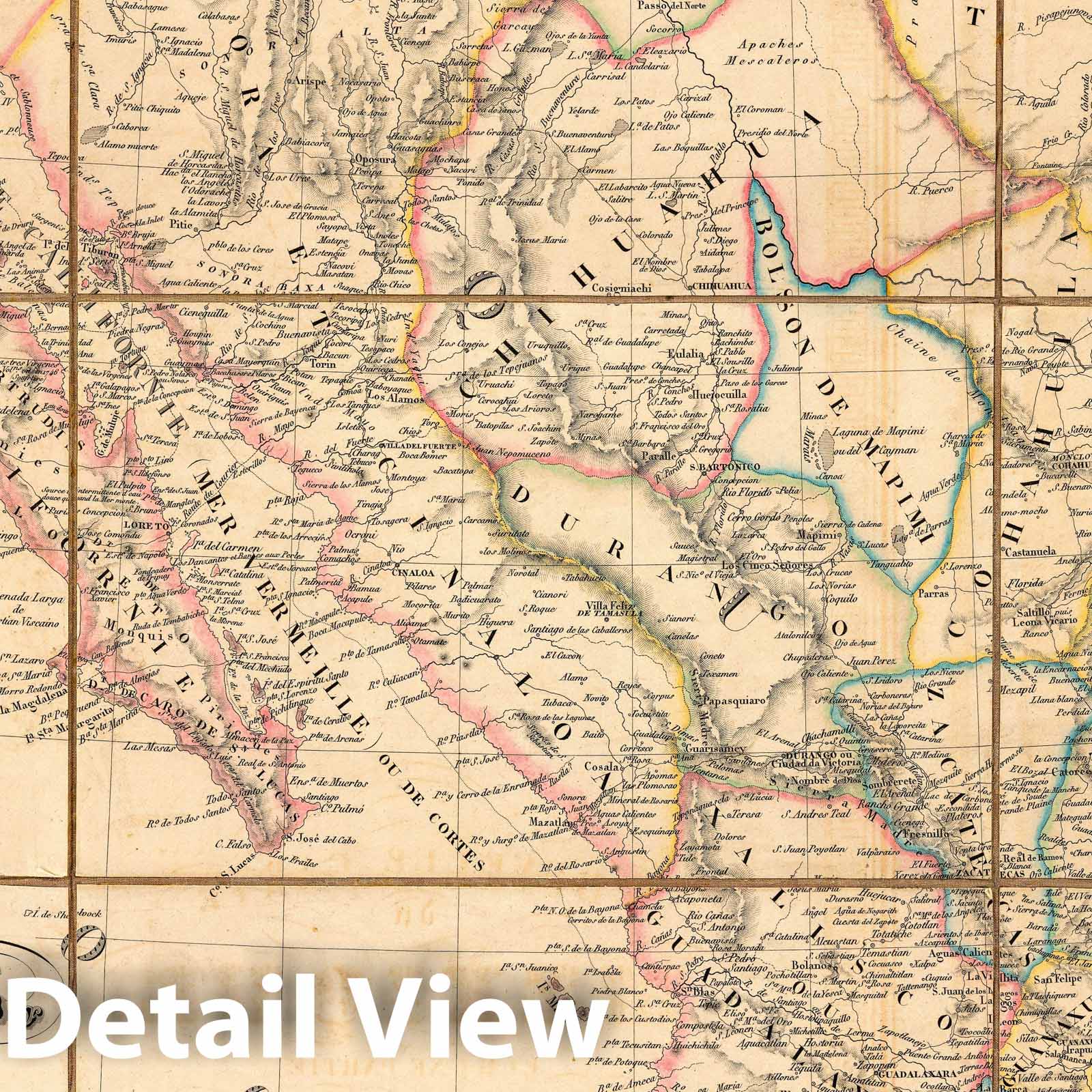 Mexico and Central America, 1839 - Historical Map Print