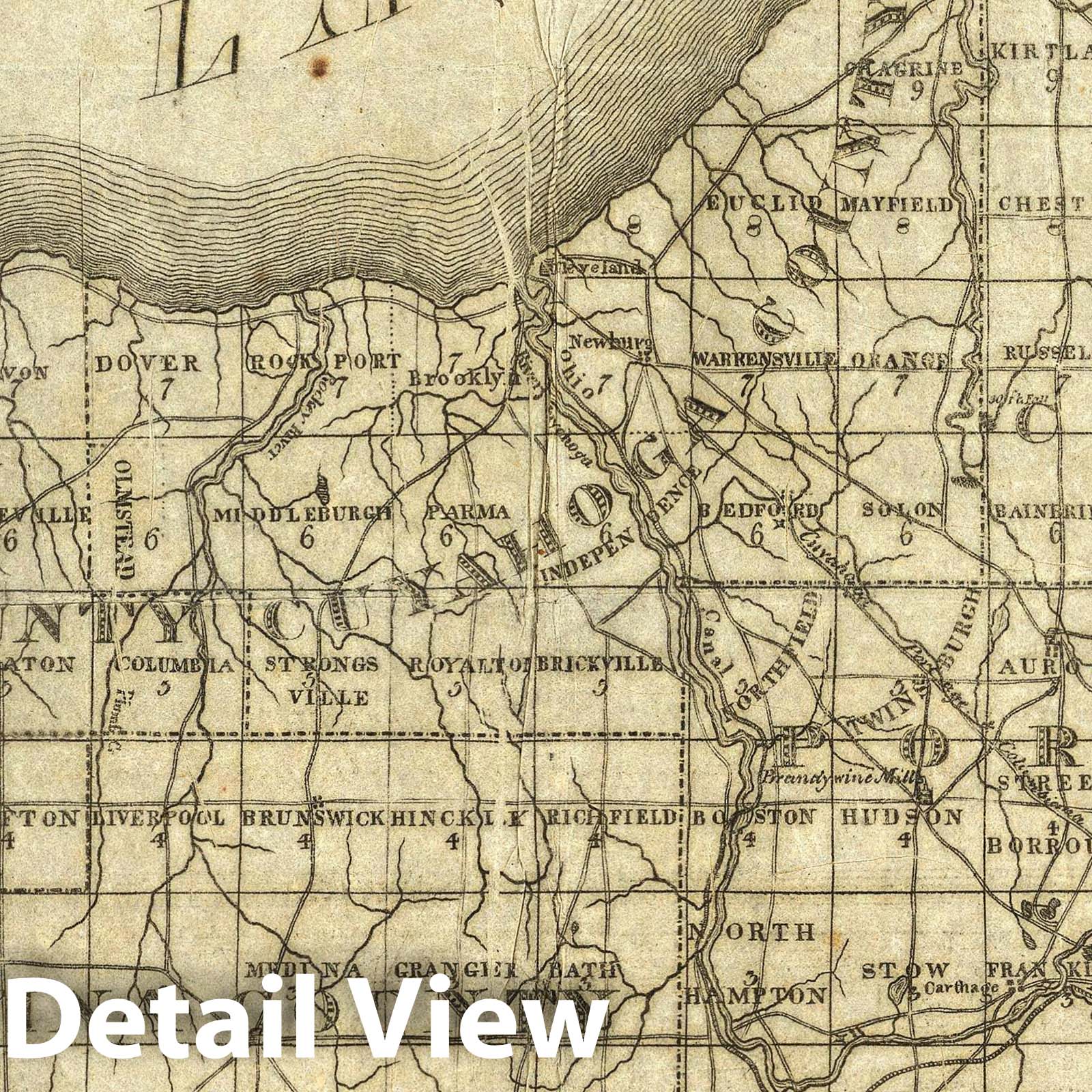 Western Reserve and Fire Lands, Ohio 1833 Topographic Map Print