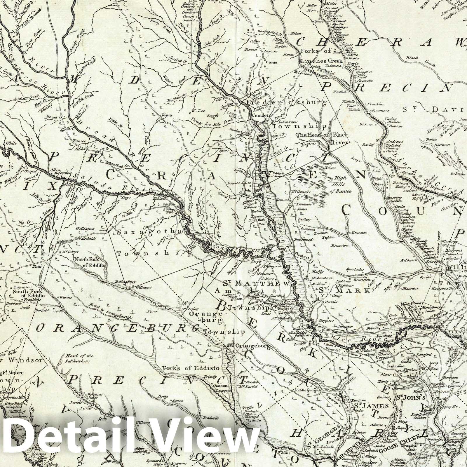 South Carolina with Coastal Insets - Charleston, Georgetown, Camden, Beaufort, Port Royal, 1773