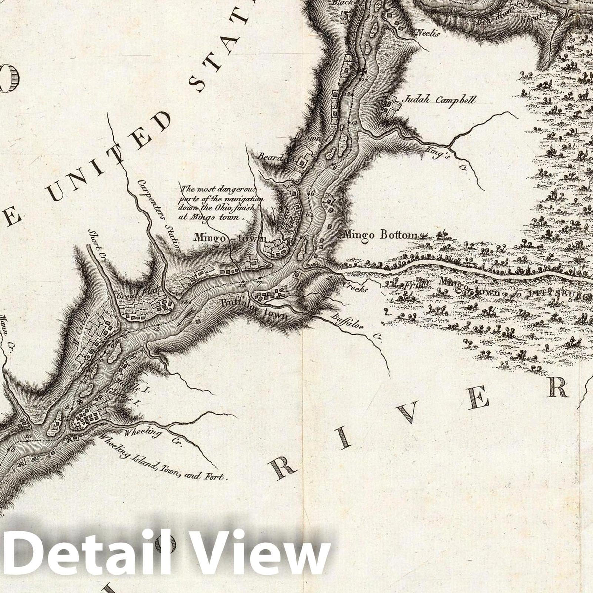 Ohio River - Nautical Chart, 1796 - Historical Map Print