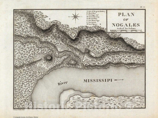 Historic Map : Plan of Nogales. 1796 - Vintage Wall Art