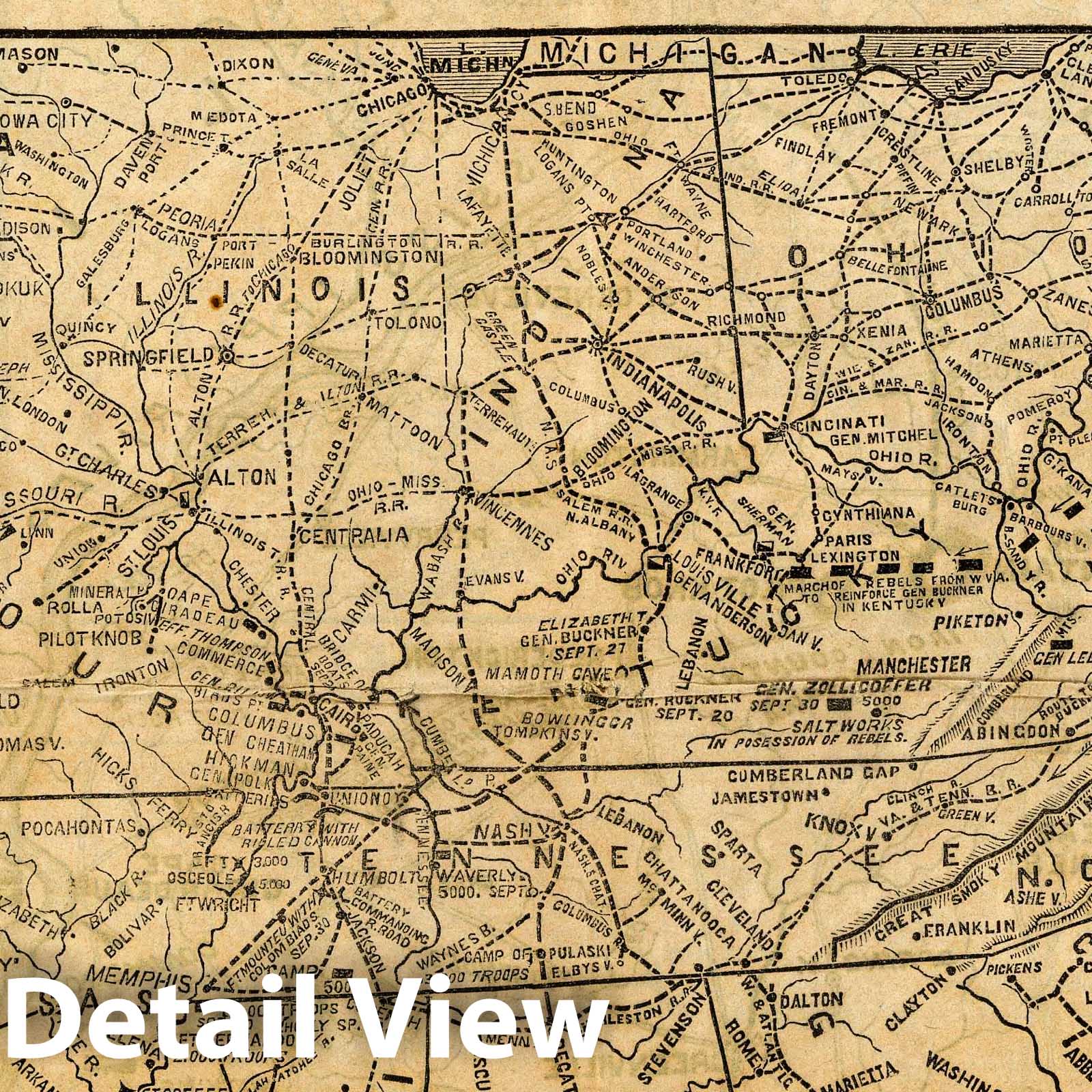 Civil War: Atlantic Coast, Gulf Coast, Mississippi - Military Map, 1861