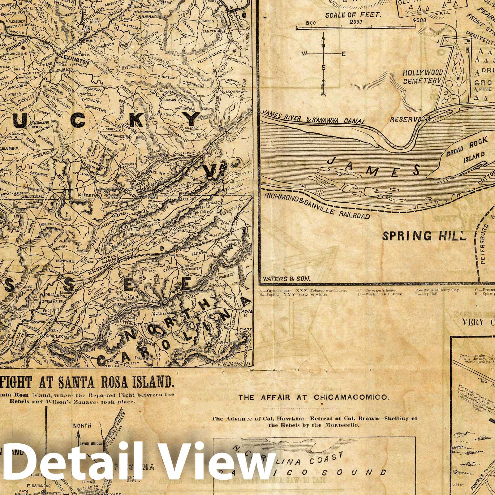 Civil War: Kentucky and Tennessee Operations - Military Map, 1861