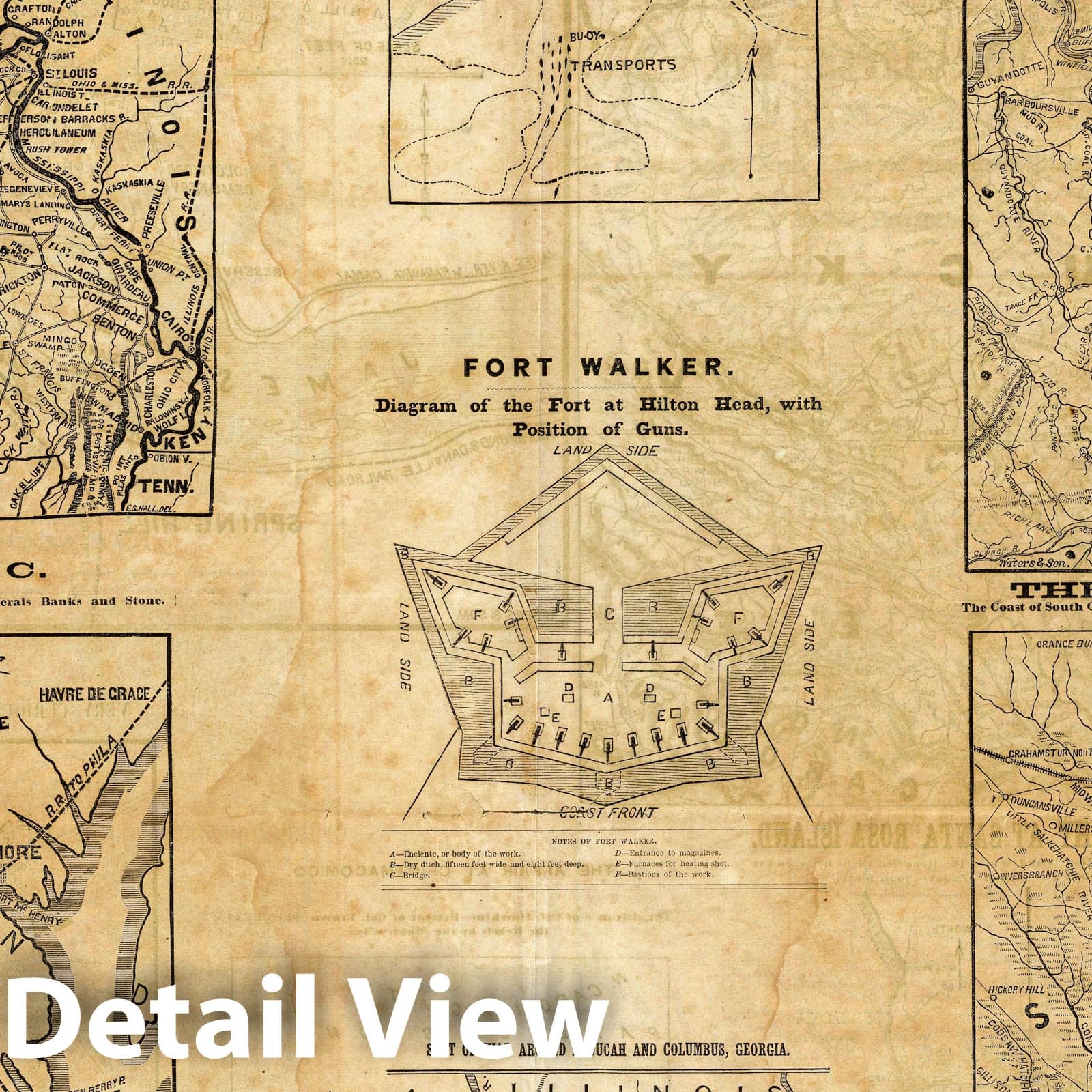 Civil War: Missouri, Virginia, Kentucky - Military Map, 1861