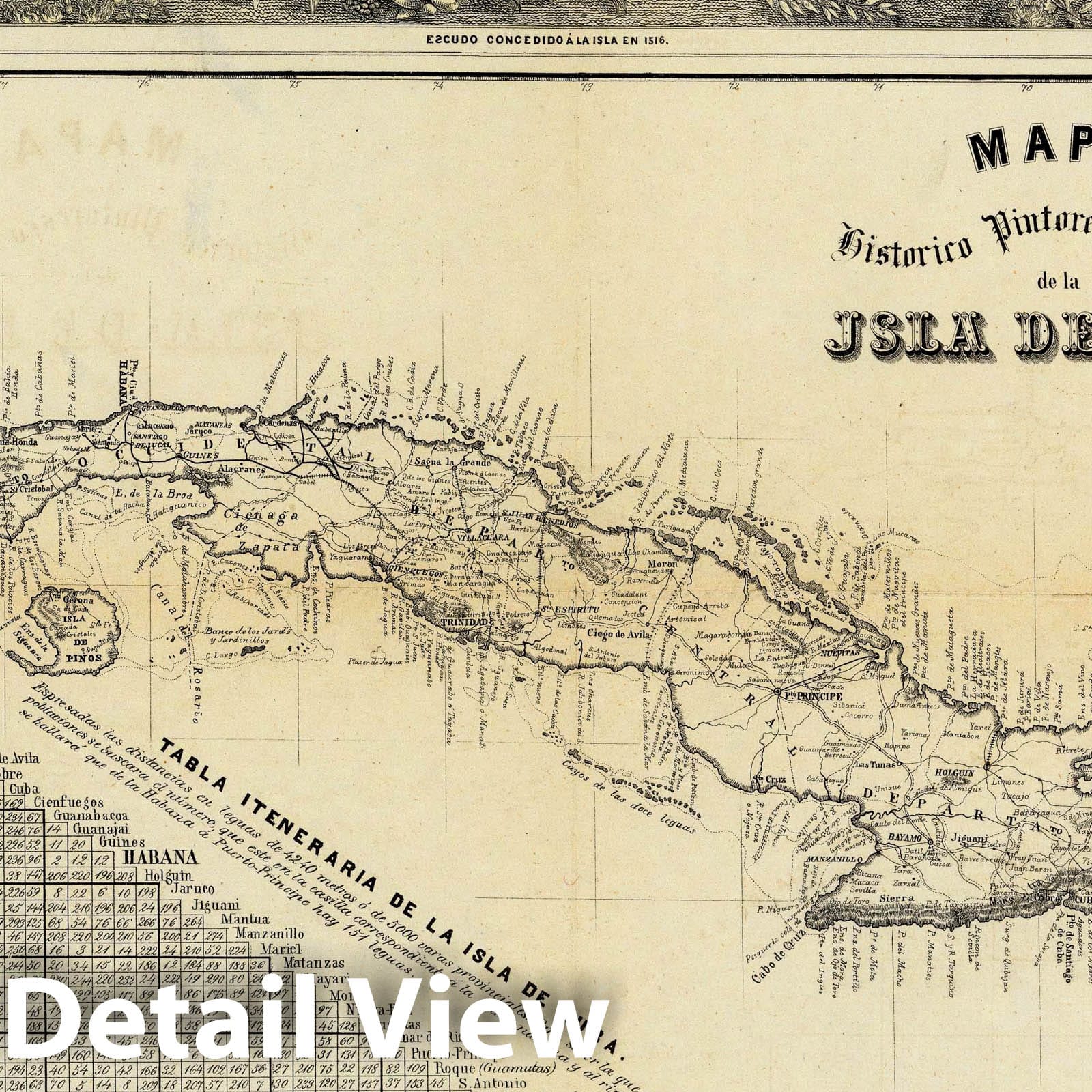 Cuba - Pictorial Map, 1853 - Historical Map Reproduction