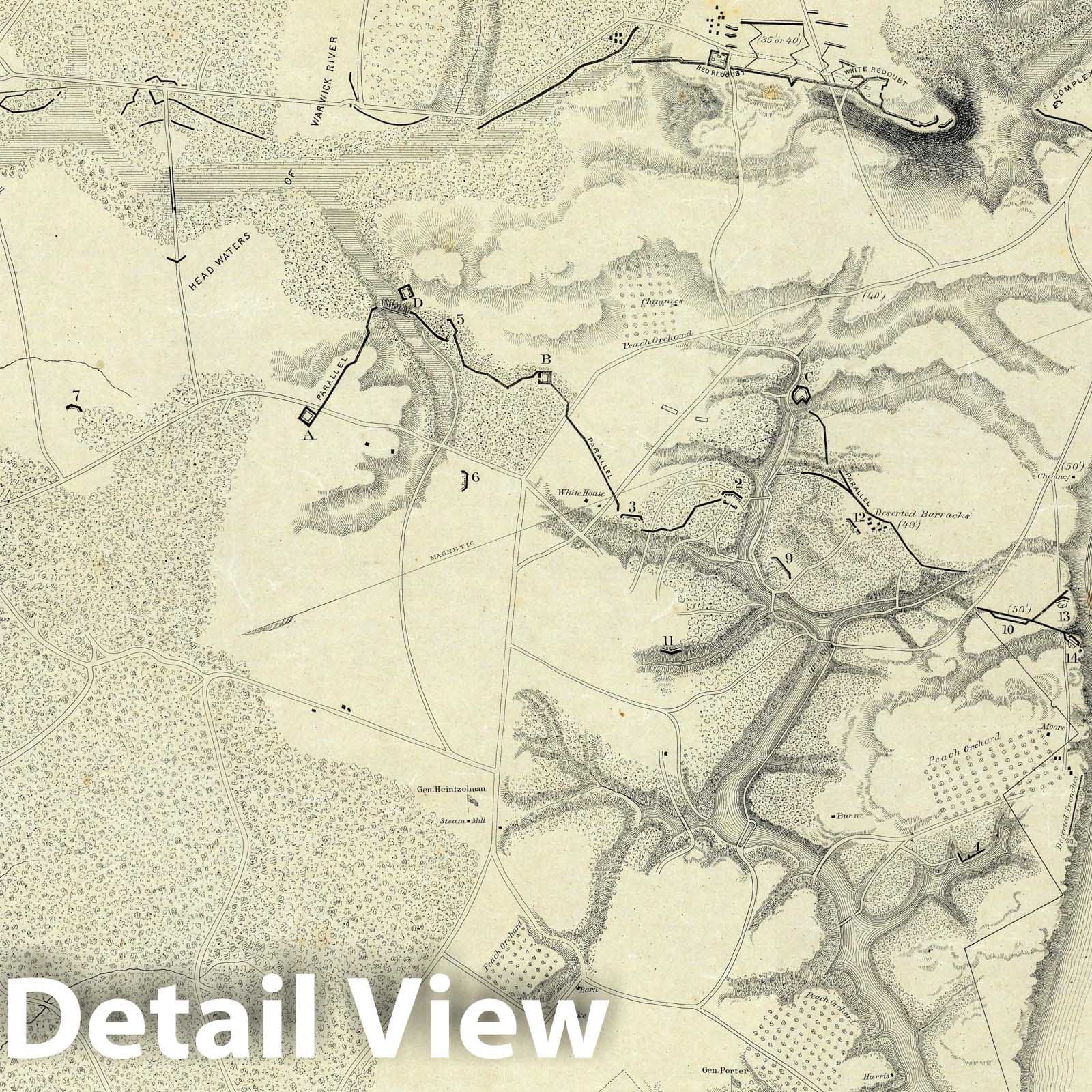 Civil War: Yorktown, Virginia - Military Map, 1862