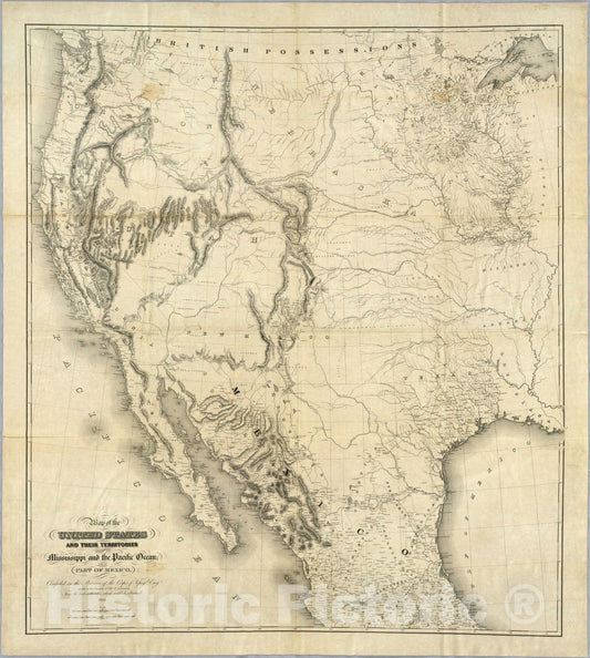 Historic Map : Map of the United States, 1850 v1