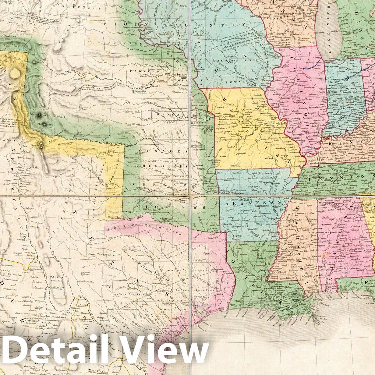 United States of North America - Railroad Map, 1839