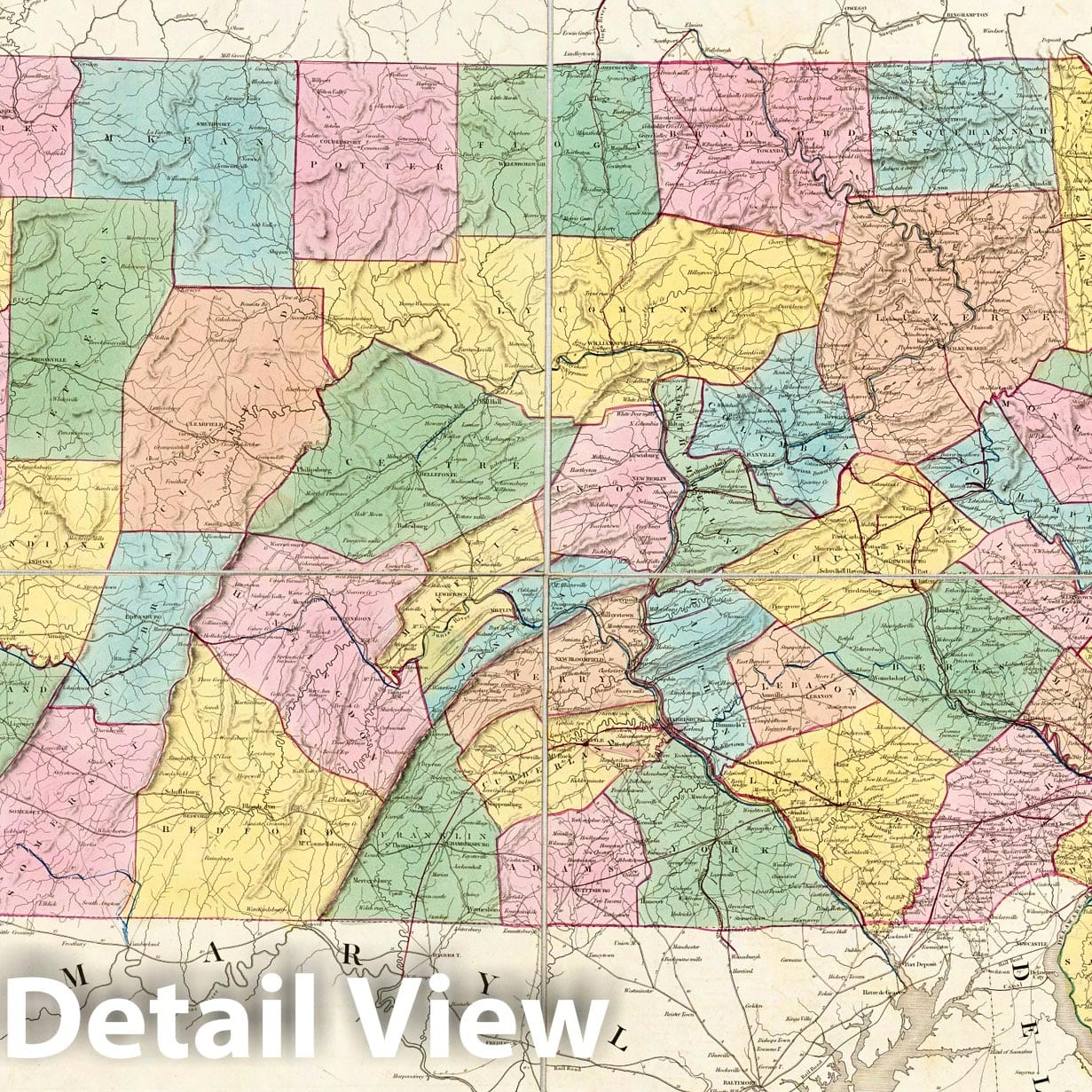 New Jersey and Pennsylvania - Railroad Map, 1839 - Historical Map Print