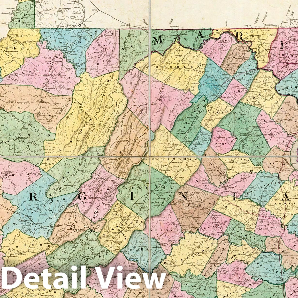 Virginia, Maryland, and Delaware - Railroad Map, 1839