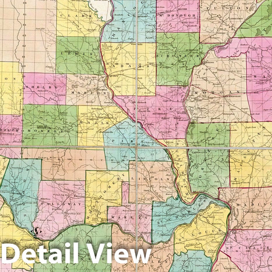 Historic Map : Map of Illinois & Missouri, 1839 - Vintage Wall Art