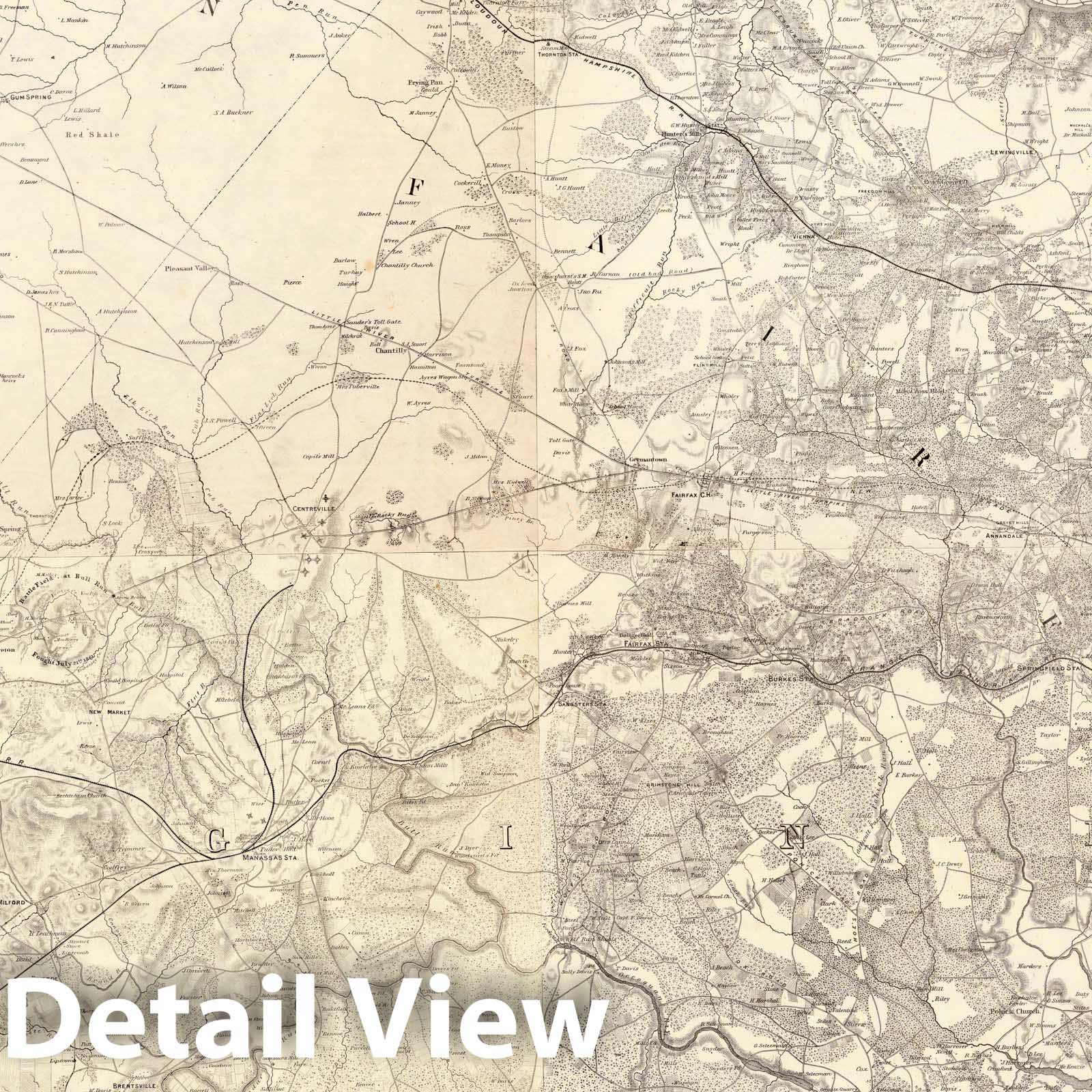 Civil War: Northern Virginia and Washington - Military Map, 1862