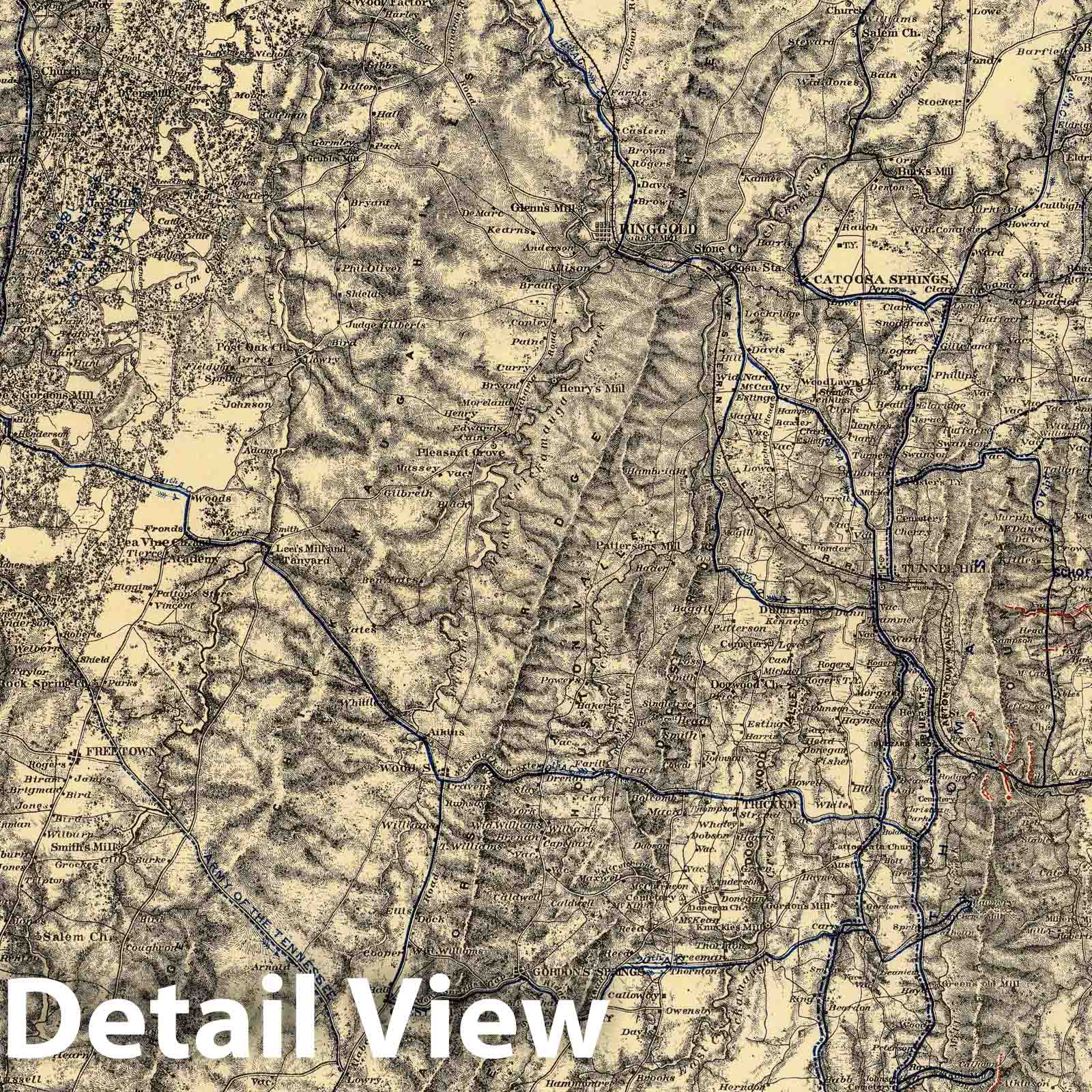 Civil War: Atlanta Campaign - Military Map, 1875