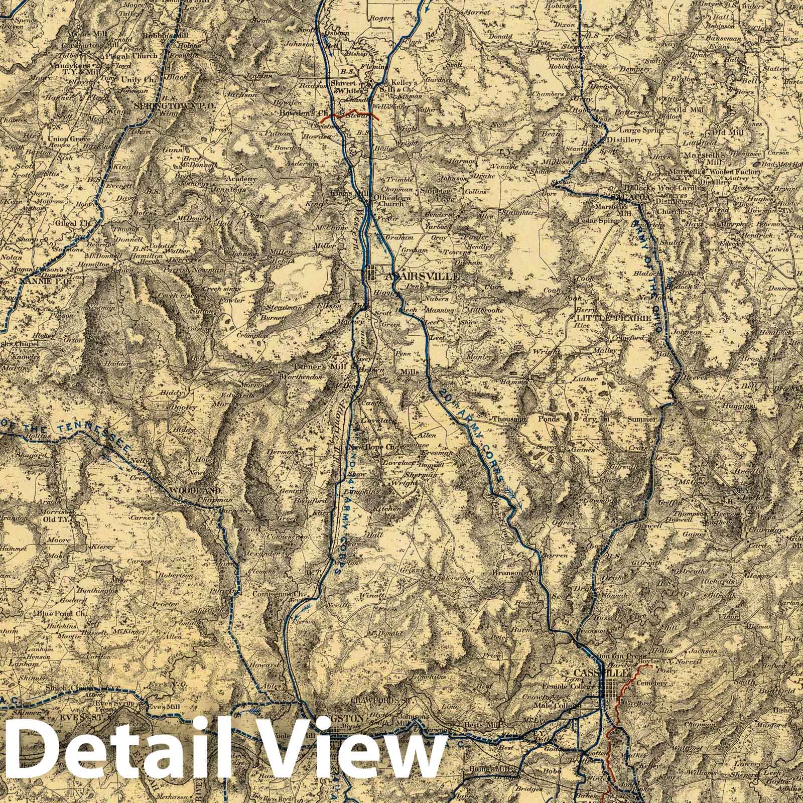 Civil War: Atlanta Campaign, Georgia - Military Map, 1877