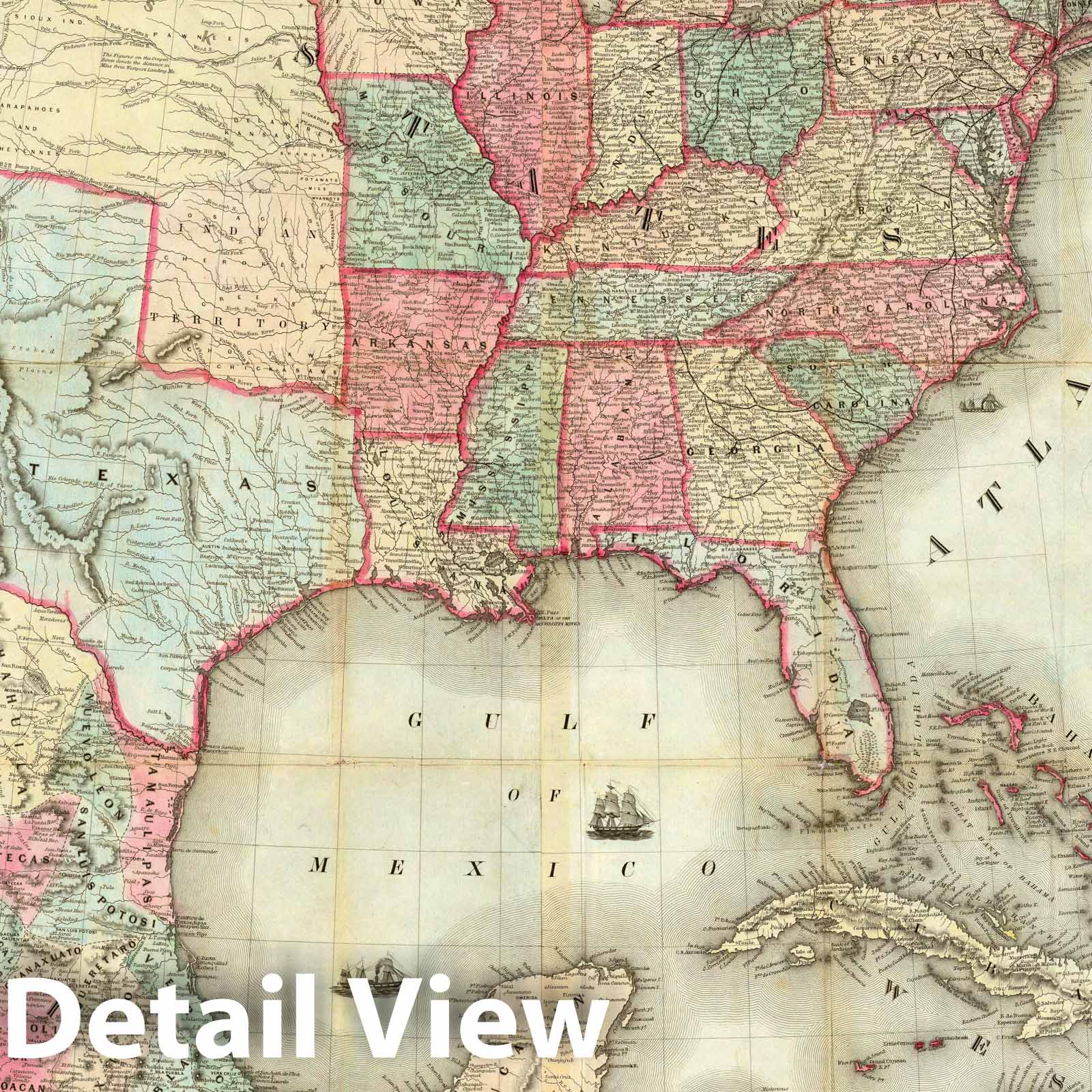 1849 Map of the United States, British Provinces, Mexico & West Indies - Historical Map Print