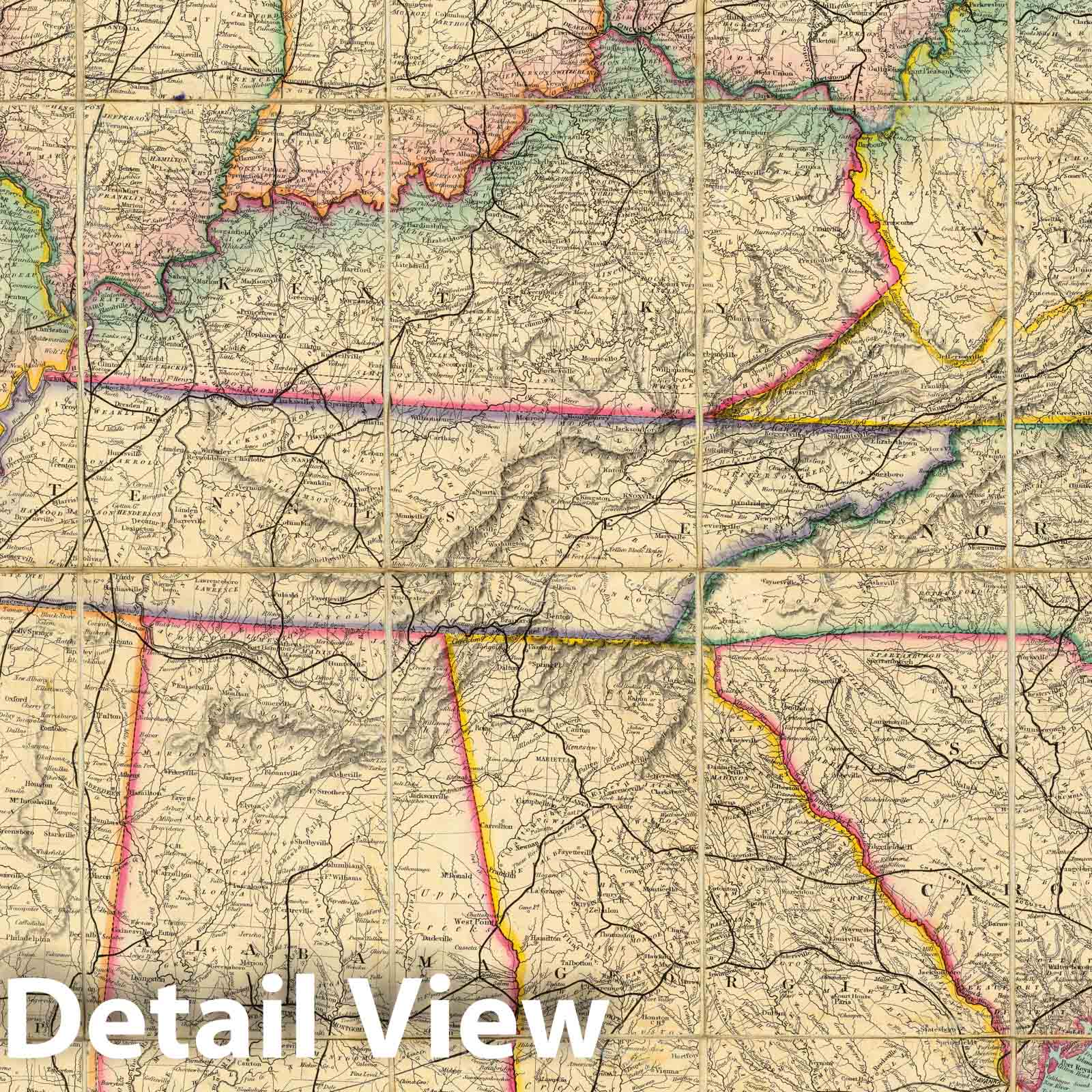 Civil War: Southern States - Railroad Map, 1865 - James Wyld