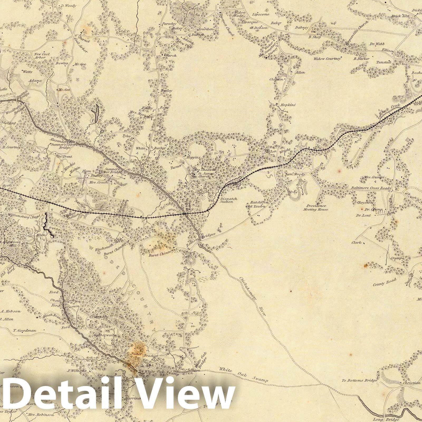 Civil War: Richmond to Harrison's Landing, Virginia - Military Map, 1862