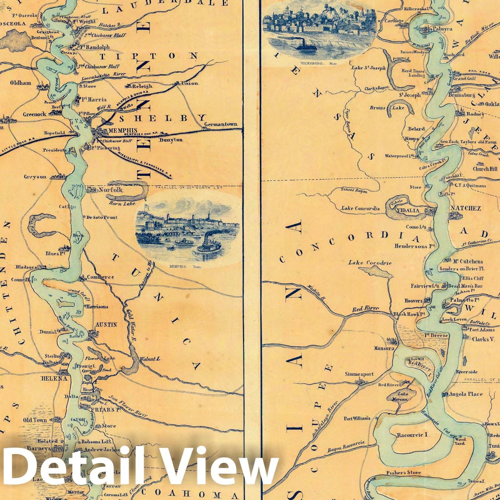 Mississippi Valley - Military Map, 1863 - Historical Map Print
