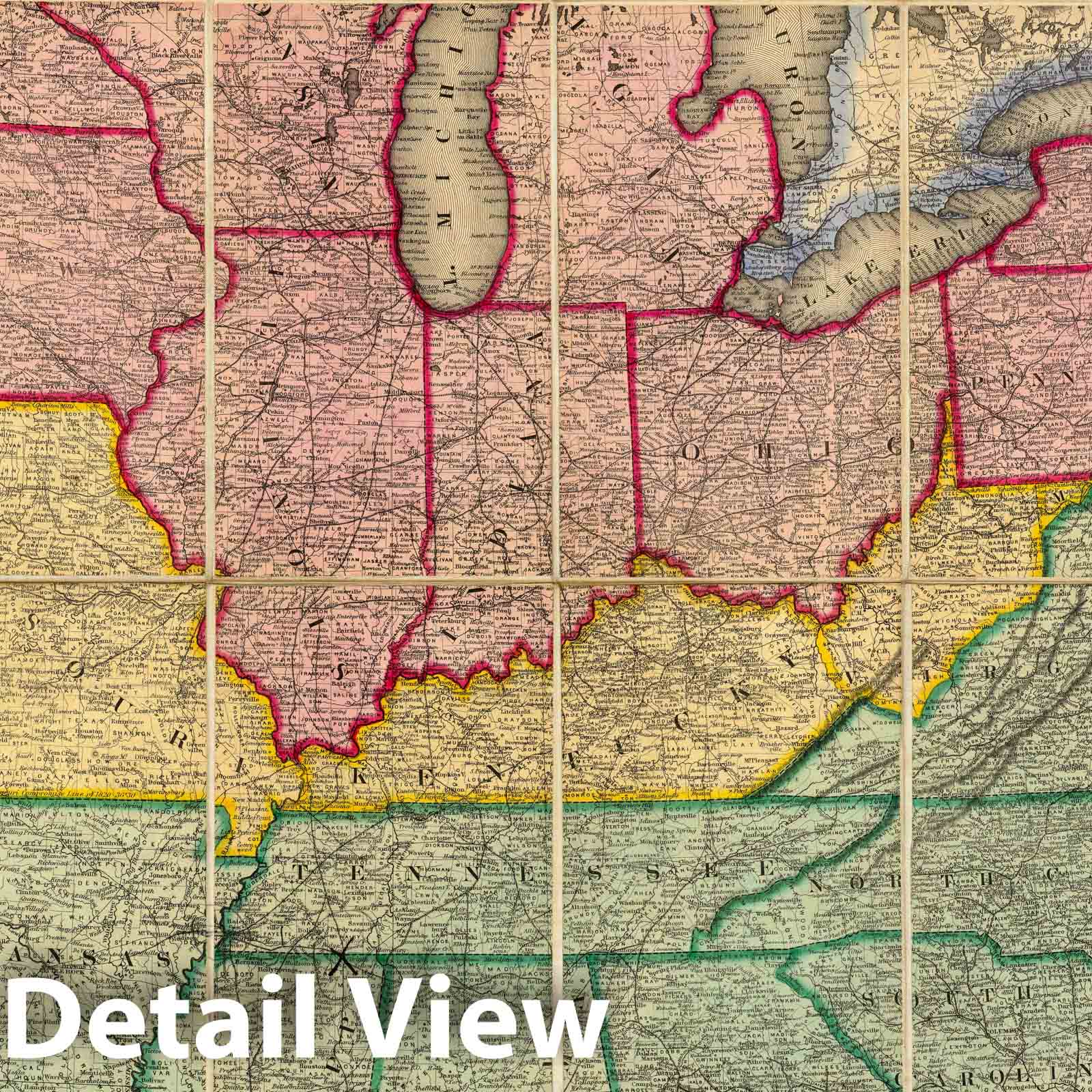 United States and Canada - Railroad Map, 1862 - Historical Map Print