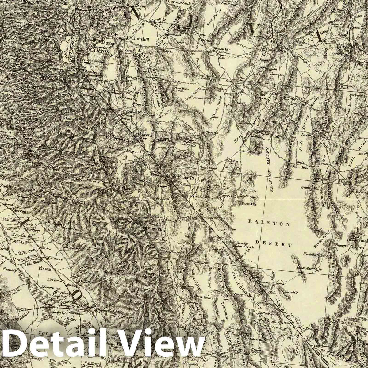California, Nevada, Utah, and Arizona 1879 Topographic Map Print