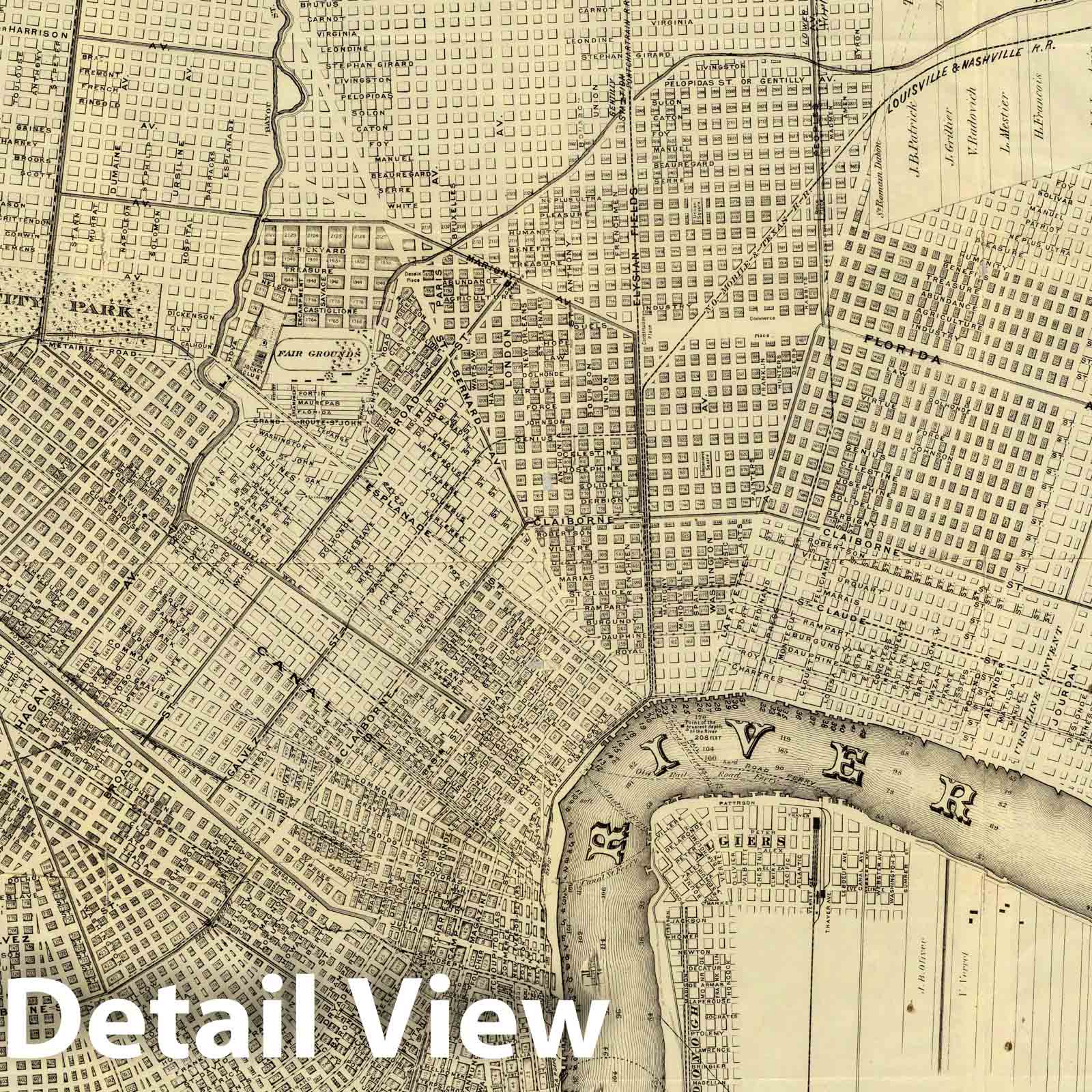New Orleans, Louisiana - Exposition Plan, 1885 - Historical Map Print