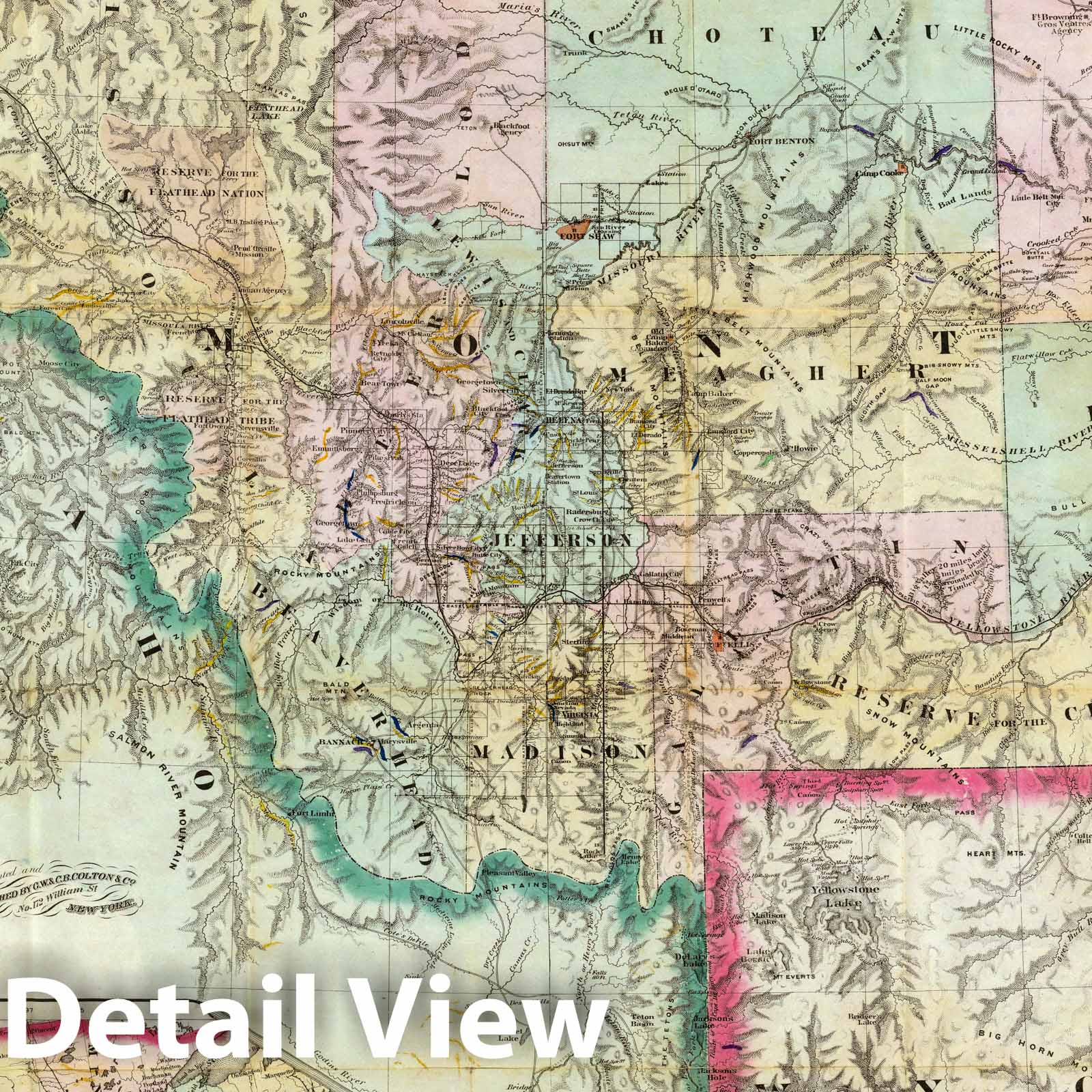 Historic Map : Map of The Territory of Montana, 1872 - Vintage Wall Art