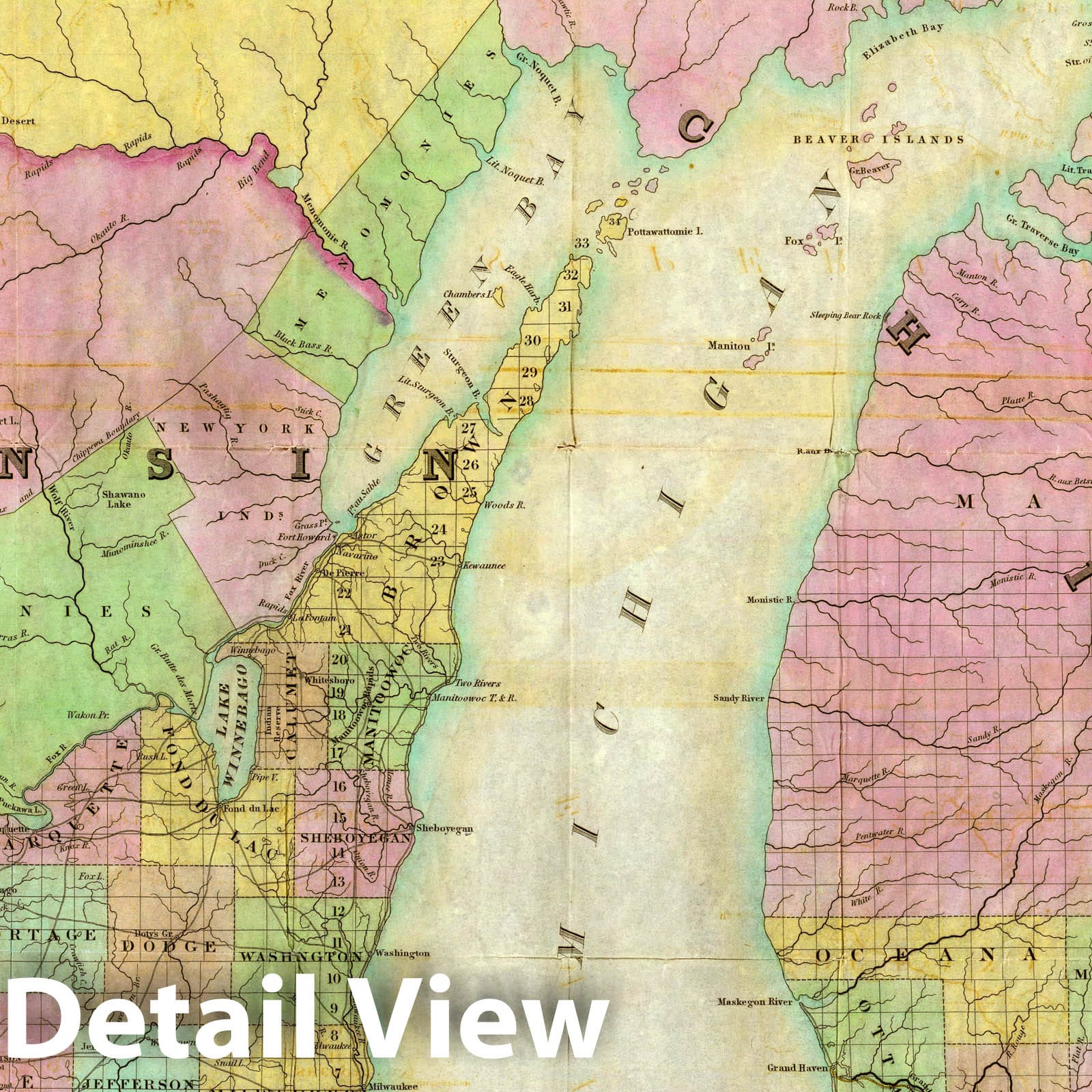 Michigan and Wisconsin Territory - Railroad Map, 1839