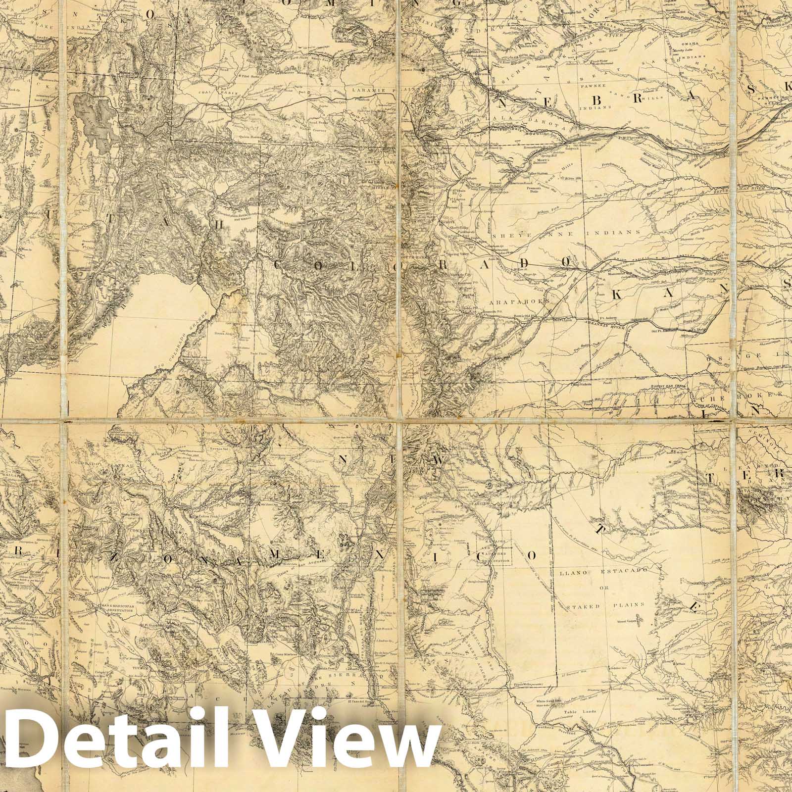 United States Mississippi River to Pacific Ocean with Alaska - Railroad Map, 1868
