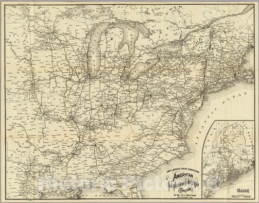 Historic Map : Pocket Map, Lines And Metallic Circuit Connections. 1898 - Vintage Wall Art