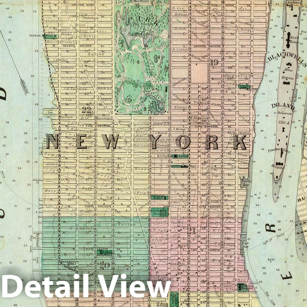 Historic Map : Map of New York and Vicinity, 1863 - Vintage Wall Art