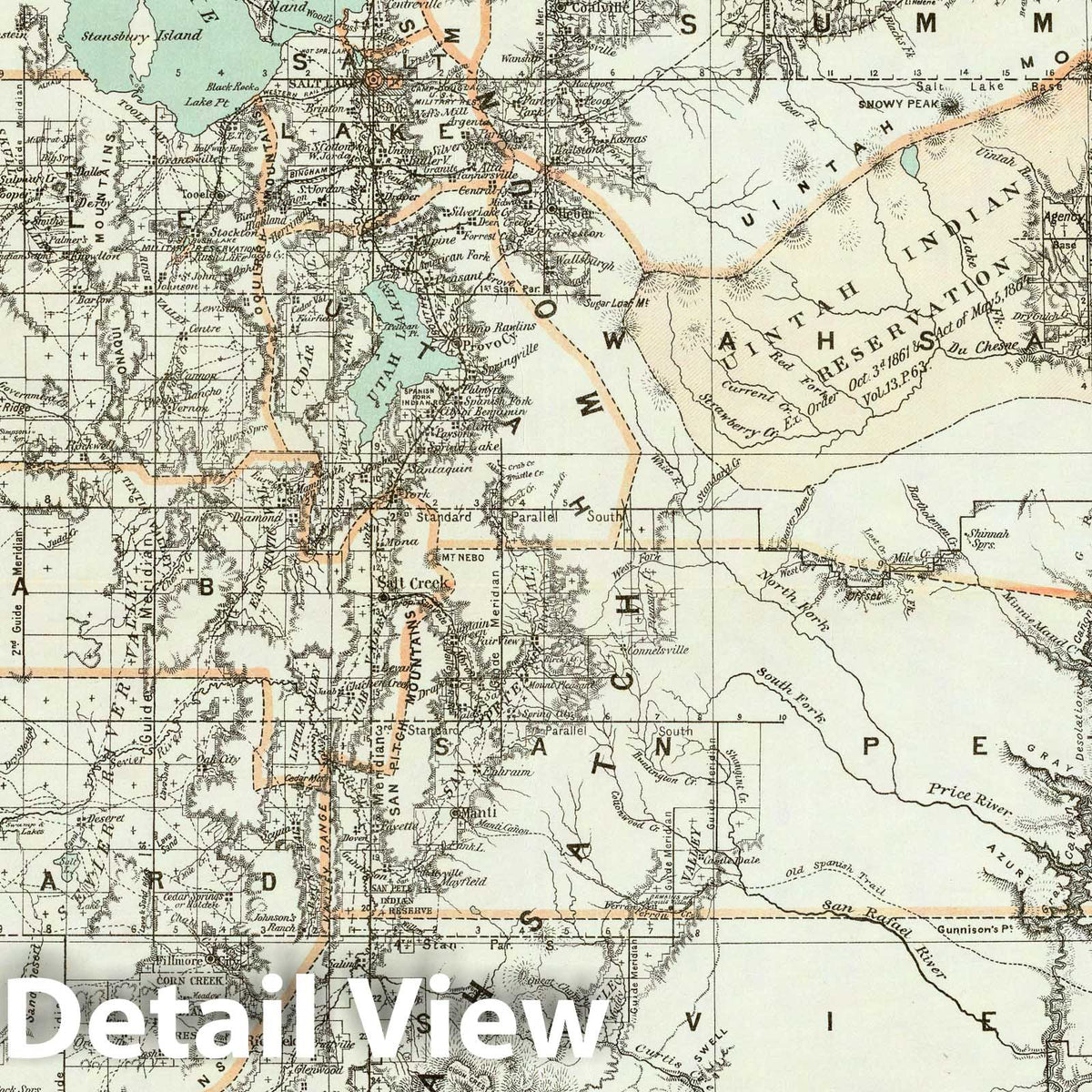 Utah Territory - Survey Map, 1879 - Historical Map Print