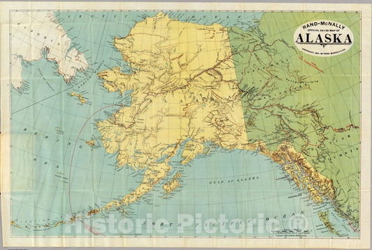 Alaska Gold Rush 1897 - Rand McNally Historical Map Reproduction