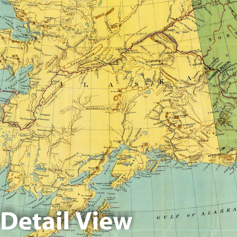 Historic Map : Rand-McNally official 24x36 Map of Alaska, 1897 - Vintage Wall Art