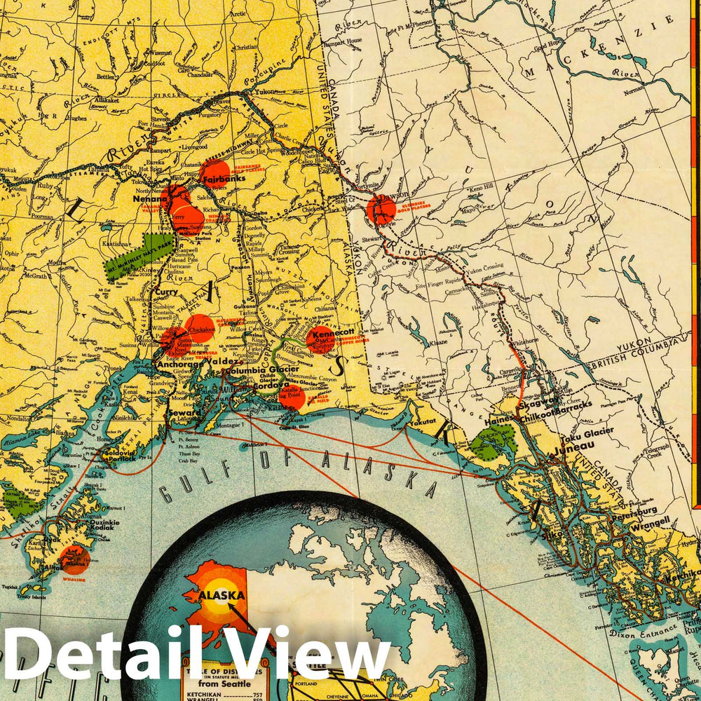 Historic Map : Territory of Alaska. 1936 - Vintage Wall Art