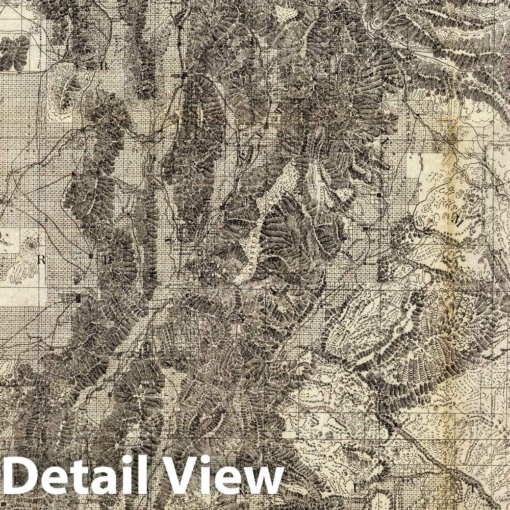 Historic Map : West's New Sectional & Topographical Map of Utah, 1885 - Vintage Wall Art