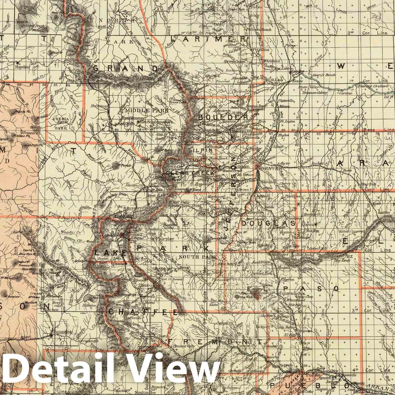 Colorado - Survey Map, 1879 - Historical Map Print