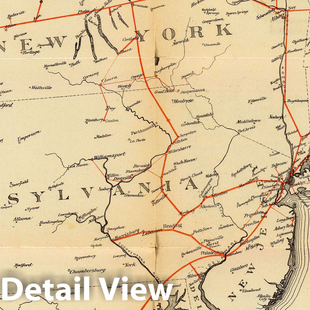 Historic Map : Pocket Map, Lines And Metallic Circuit Connections. 1891 - Vintage Wall Art