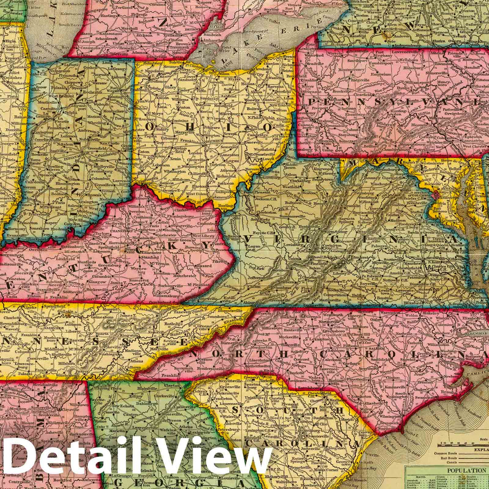 Historic Map : Mitchell's National Map of the American Republic, 1843 - Vintage Wall Art