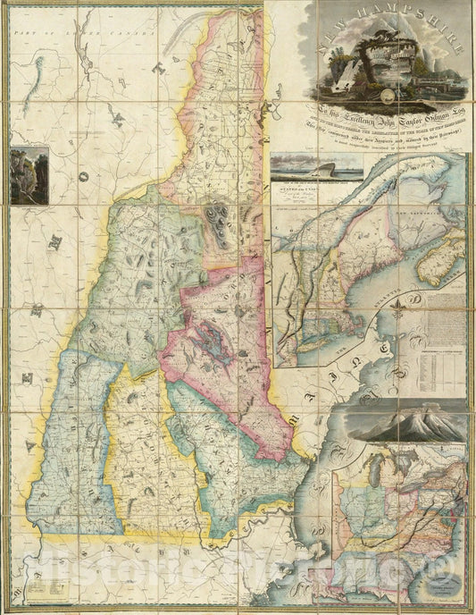 Survey Map, 1816 - New Hampshire Historical Topographic Map Print
