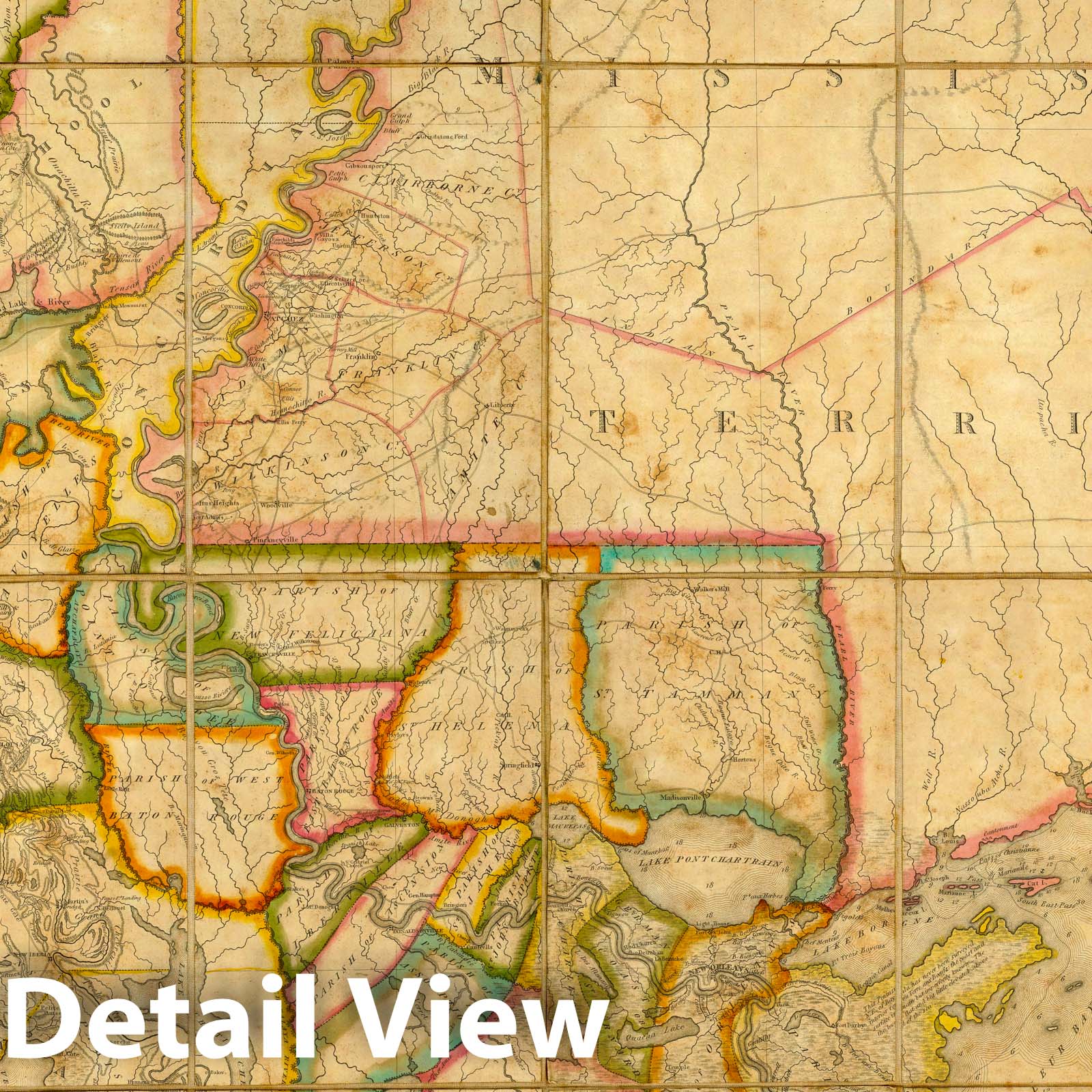 Louisiana - Survey Map, 1816 - Historical Map Print